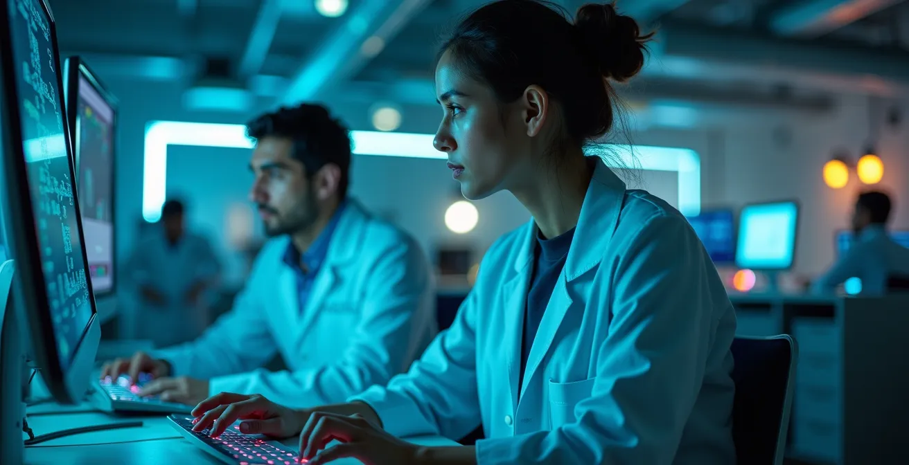 Ingénieurs travaillant sur des technologies de pointe dans différents domaines scientifiques