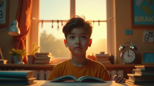 Étudiant confiant pratiquant la préparation mentale pour réussir examens et concours