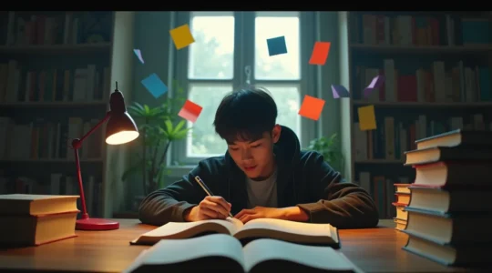 Main banner montrant un étudiant interagissant activement avec ses supports de cours annotés