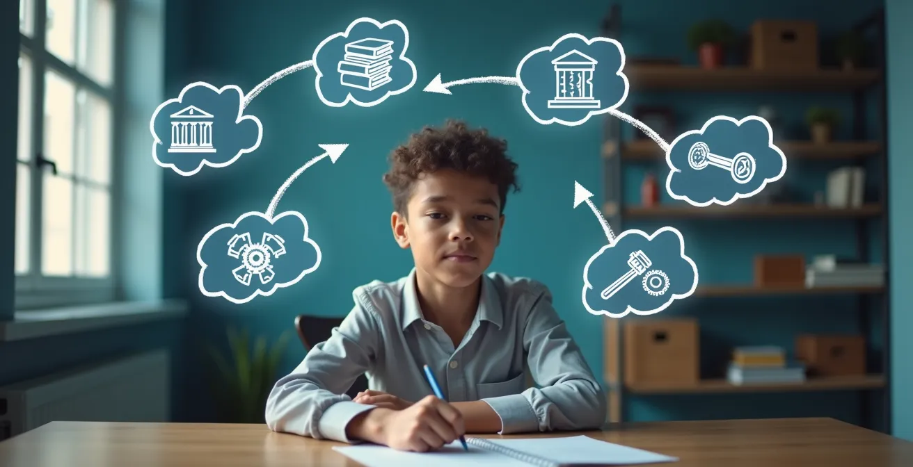 Étudiant analysant stratégiquement différents parcours d'accès aux écoles d'ingénieurs