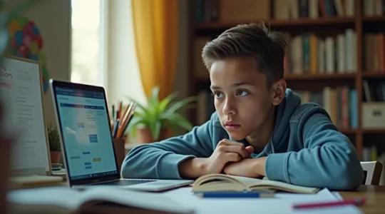 Image symbolique montrant un étudiant préparant son dossier de concours post-bac avec organisation et détermination