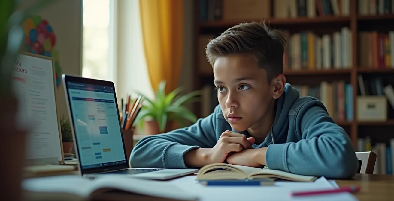 Image symbolique montrant un étudiant préparant son dossier de concours post-bac avec organisation et détermination