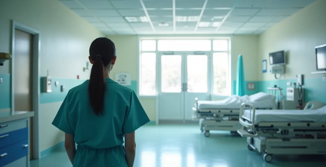 Aide-soignant observant attentivement un patient, illustrant le rôle de sentinelle clinique