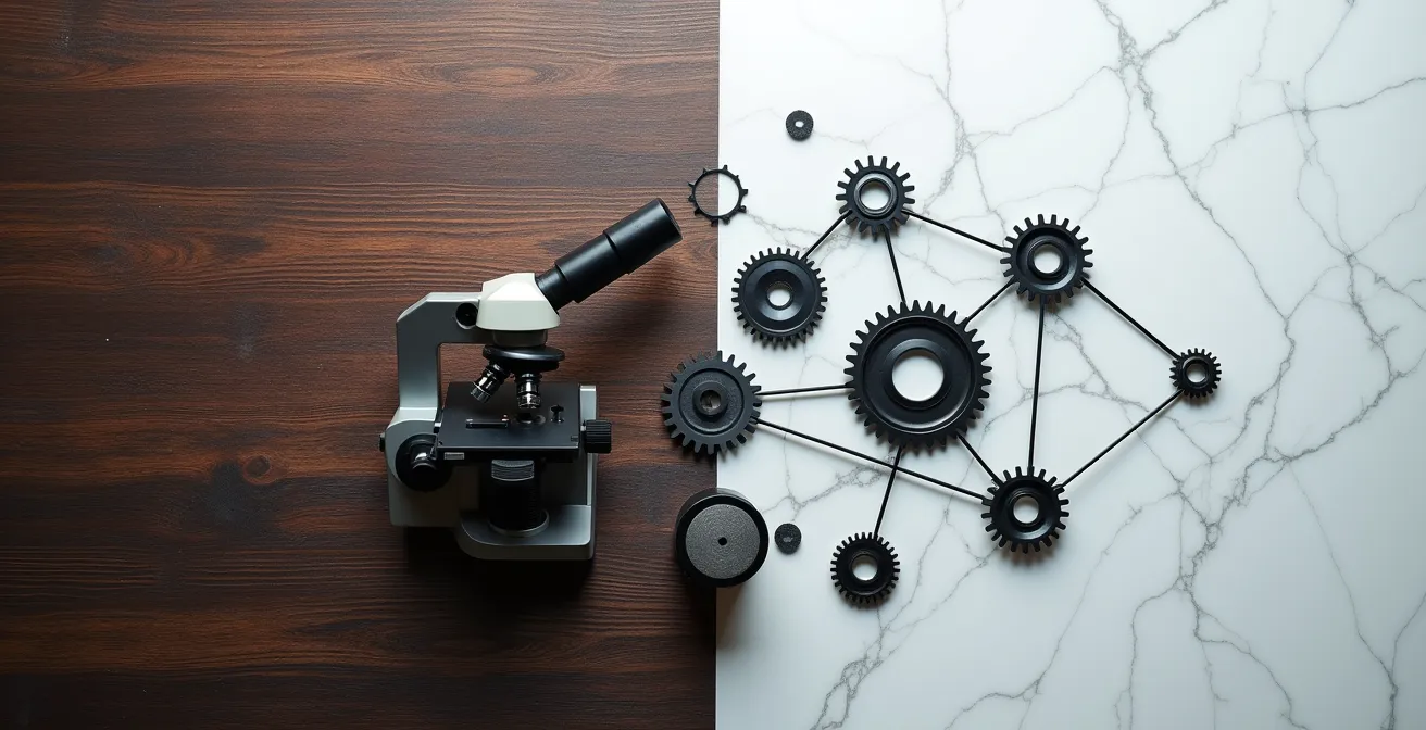 Schéma métaphorique illustrant deux chemins de formation avec des symboles de spécialisation et polyvalence