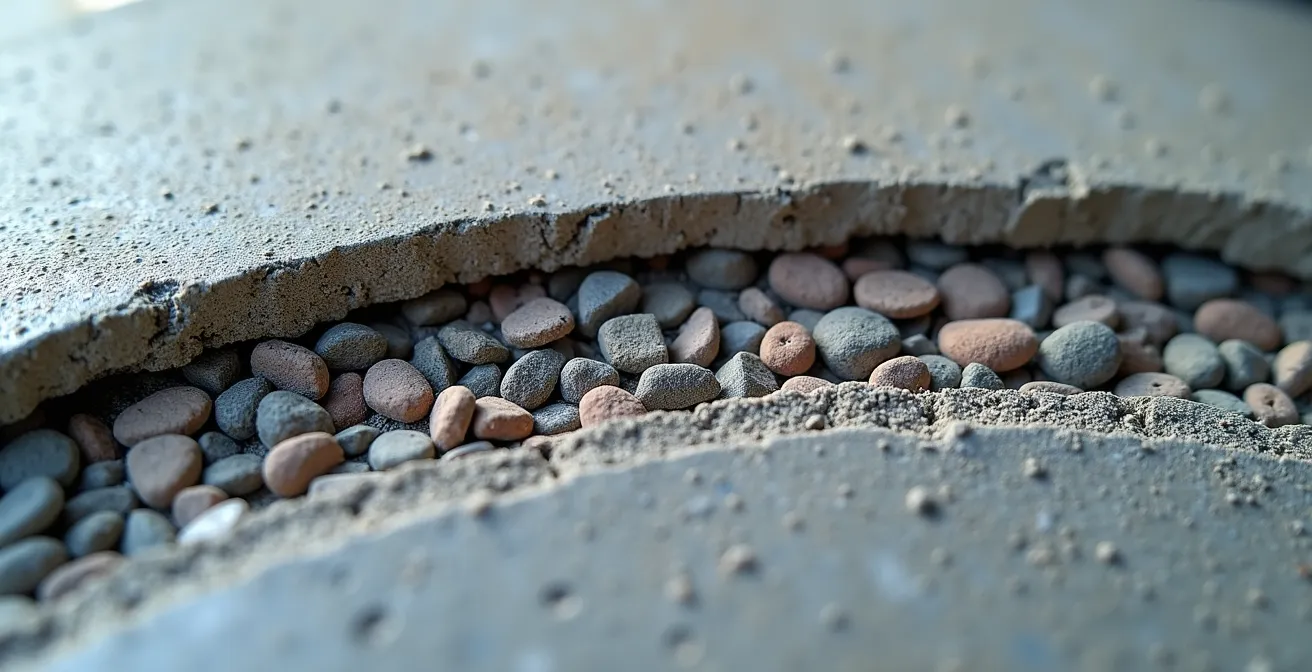 Visualisation macro d'une structure en béton armé métaphorique de la dissertation