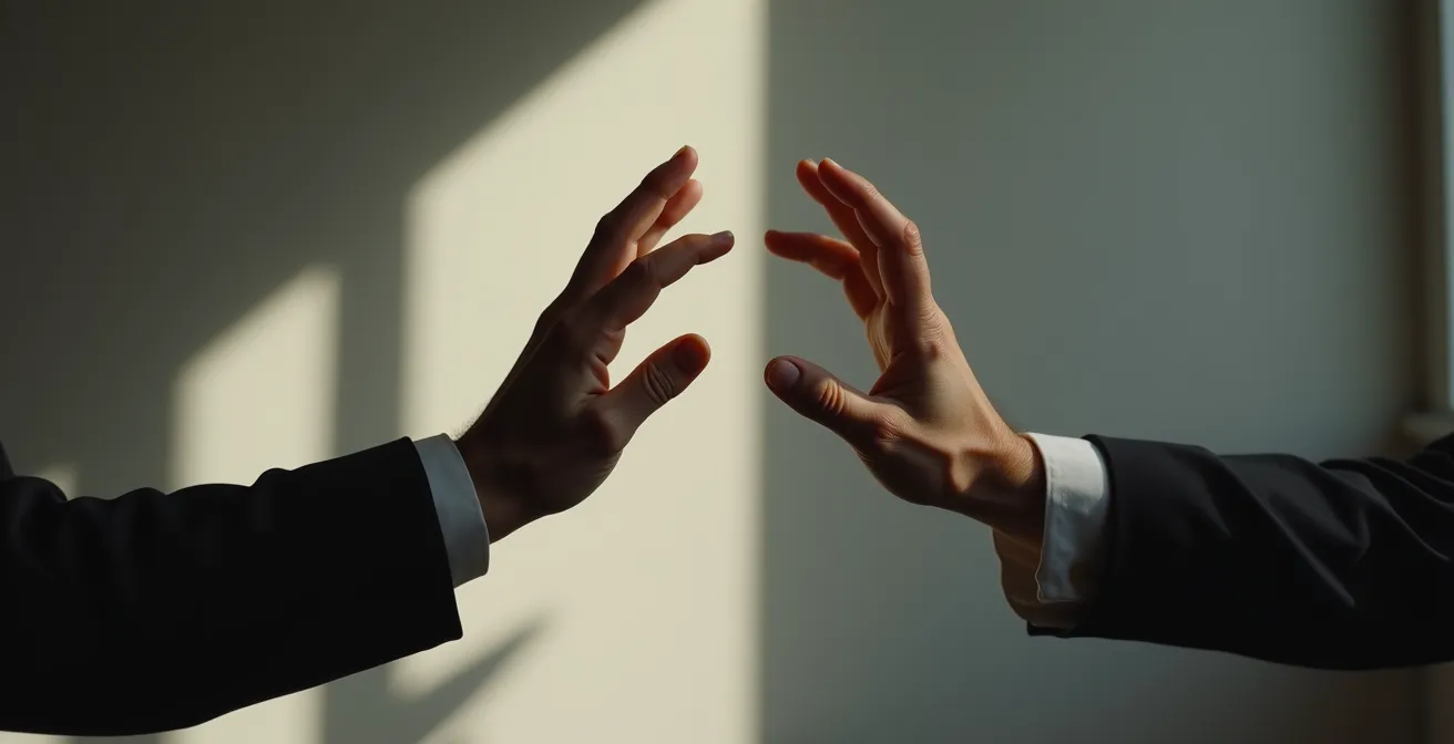 Étudiant utilisant la gestuelle naturelle pour structurer sa pensée lors d'un oral d'anglais